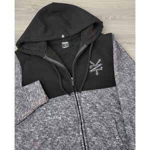 VTG Zoo York Mens S Unbreakable Skateboarding Black Full Zip Sherpa Lined Hoodie